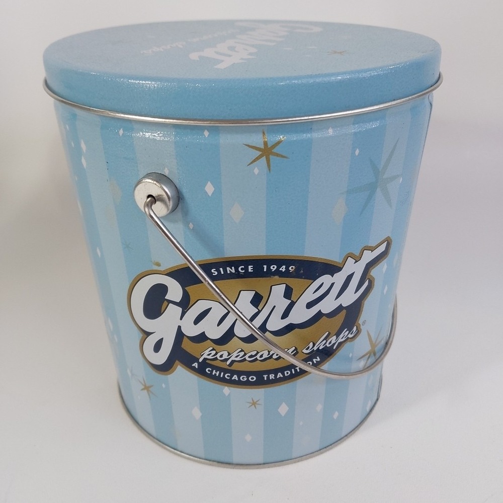 Garrett Popcorn Shops Tin, Chicago Collectible,  Lid And‎ Handle